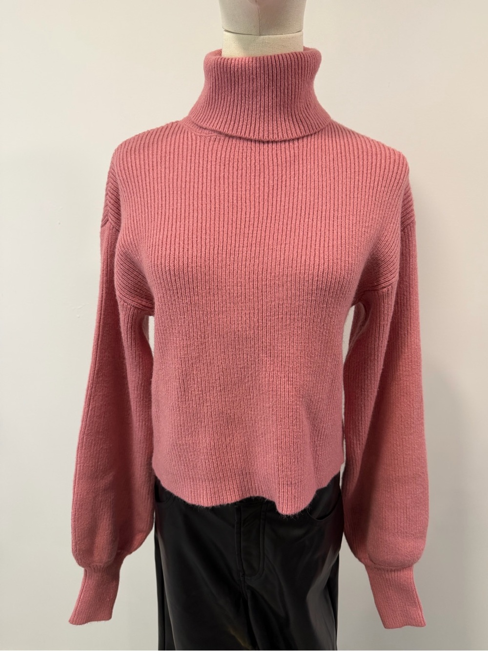 Forever 21 Dusty Rose Ribbed Turtleneck Sweater